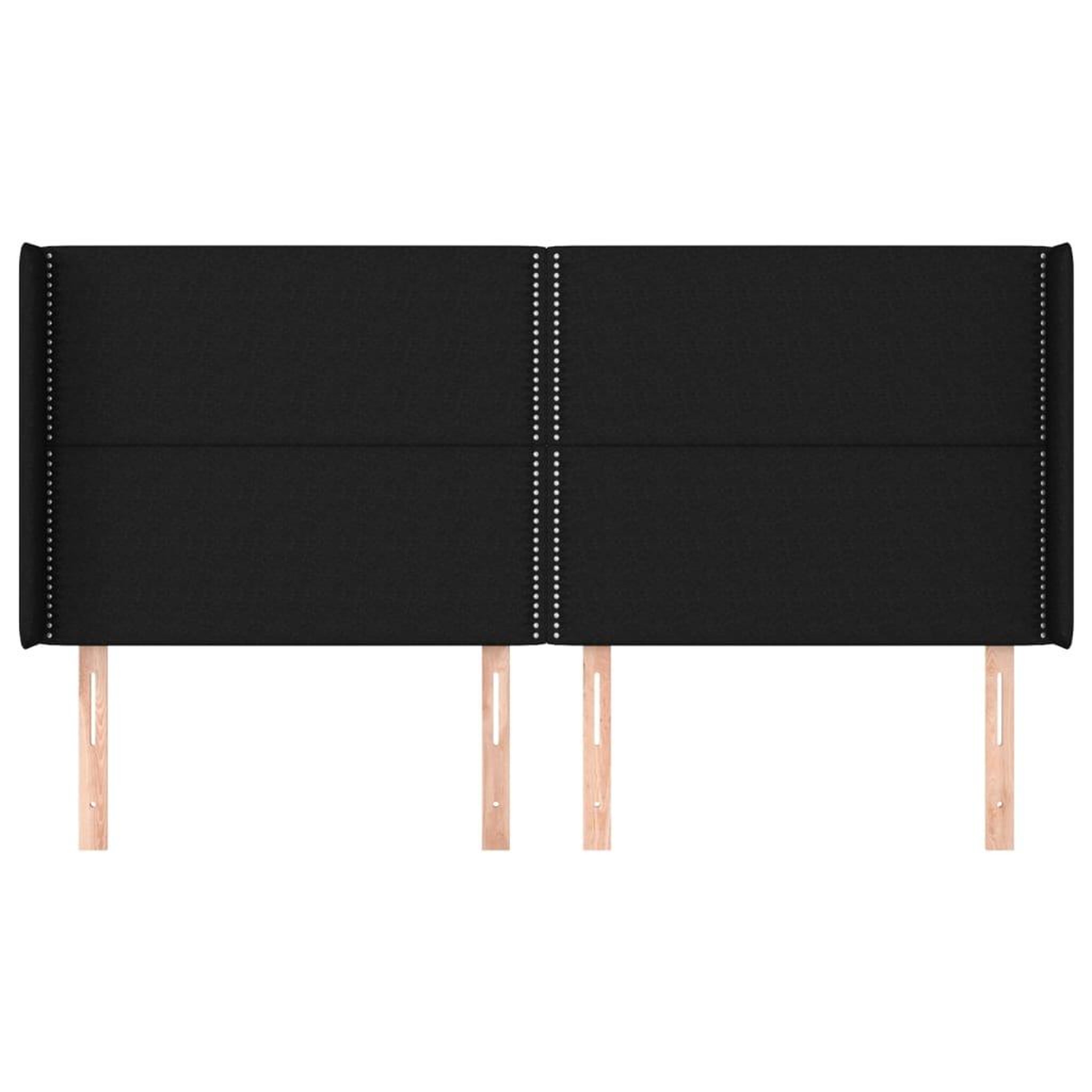 Voir la diapositive 3 : VIDAXL Tete de lit avec oreilles Noir 163x16x118/128 cm Tissu