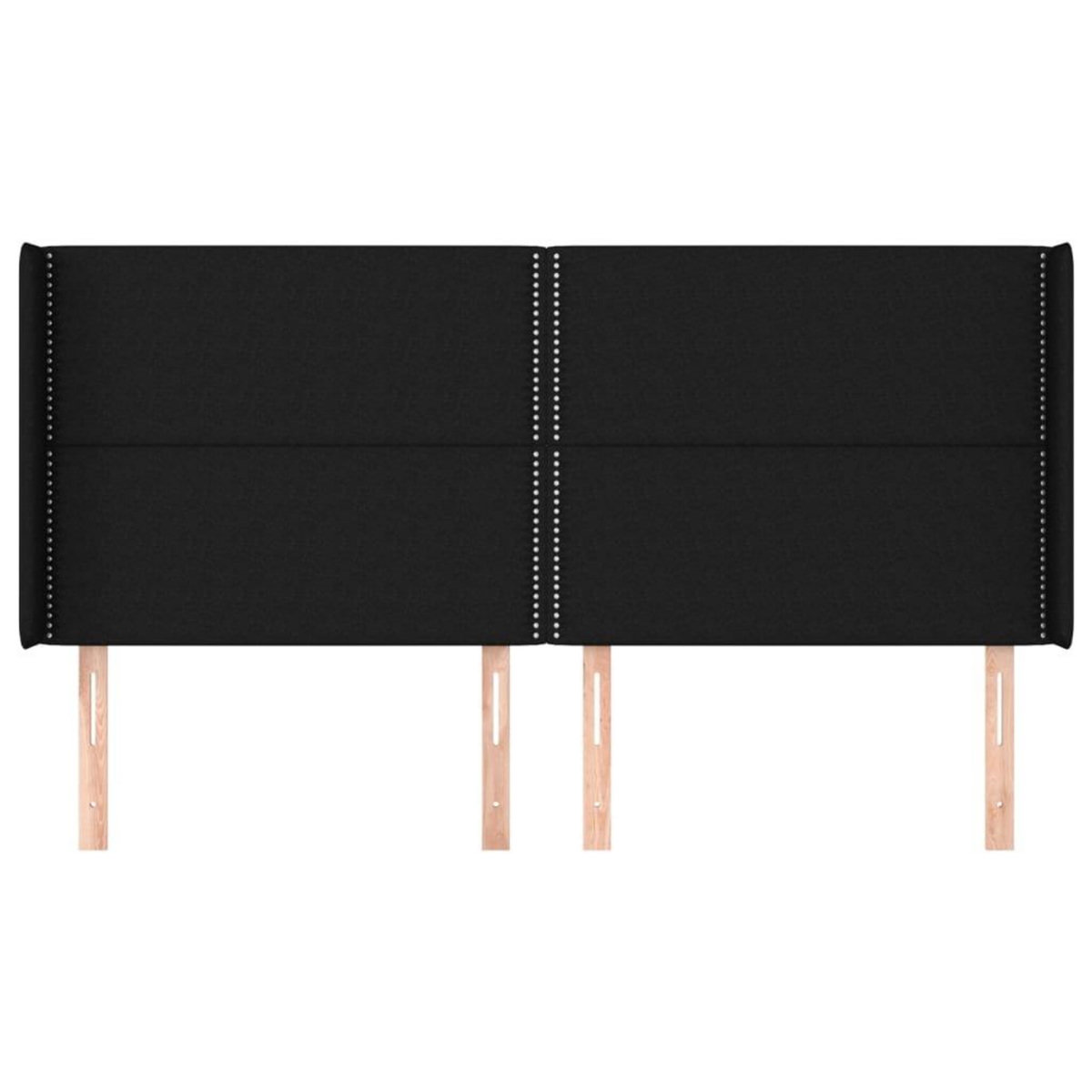 VIDAXL Tete de lit avec oreilles Noir 163x16x118/128 cm Tissu