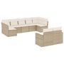 Voir la diapositive 2 : VIDAXL Salon de jardin avec coussins 9 pcs beige resine tressee