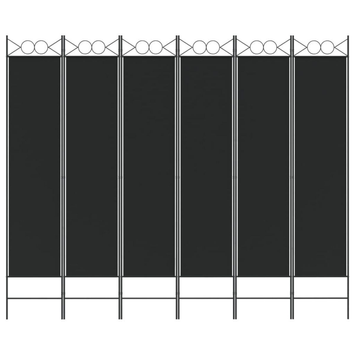 VIDAXL Cloison de separation 6 panneaux Noir 240x200 cm Tissu