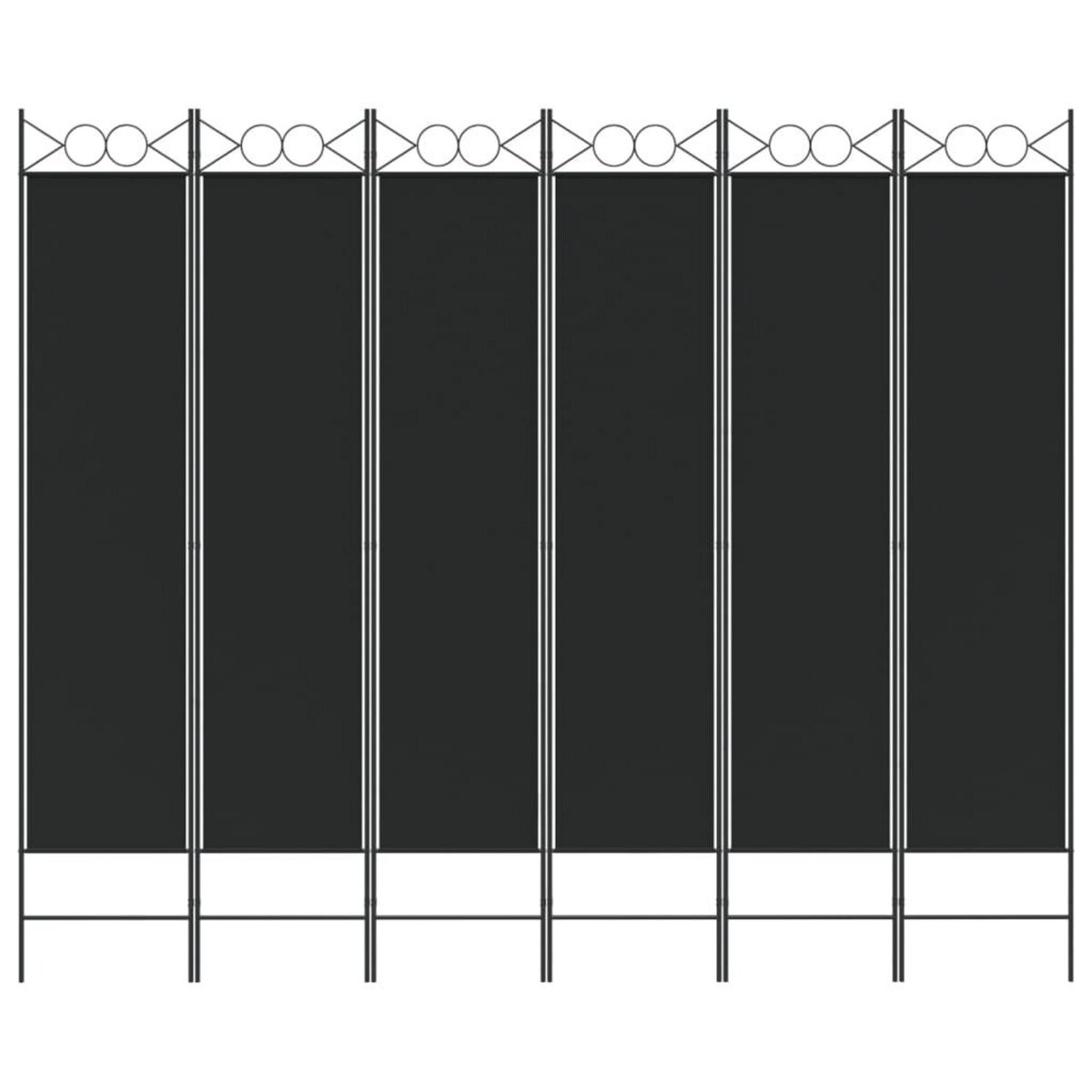 VIDAXL Cloison de separation 6 panneaux Noir 240x200 cm Tissu