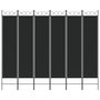 Voir la diapositive 3 : VIDAXL Cloison de separation 6 panneaux Noir 240x200 cm Tissu
