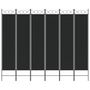 Voir la diapositive 3 : VIDAXL Cloison de separation 6 panneaux Noir 240x200 cm Tissu