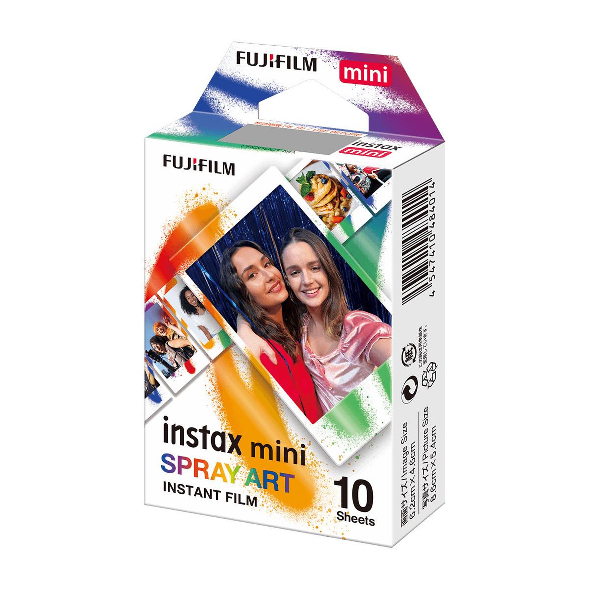 FUJIFILM Fujifilm instax mini spray art film photo instantané multicolore, pack de 10 feuilles