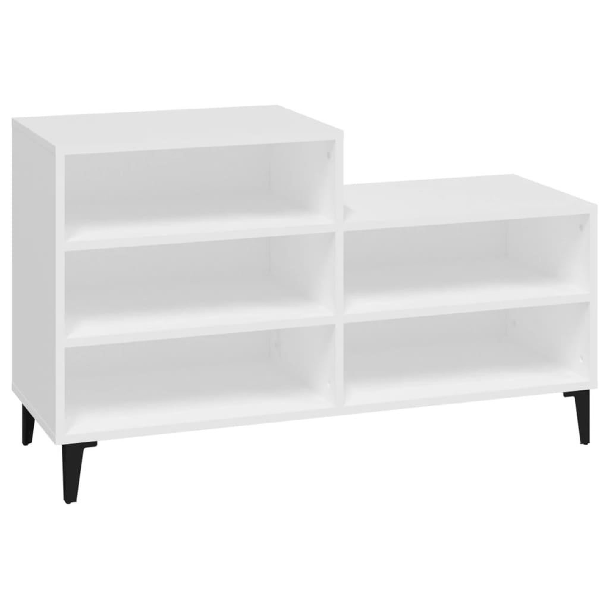 Voir la diapositive 2 : VIDAXL Armoire a chaussures Blanc 102x36x60 cm Bois d'ingenierie
