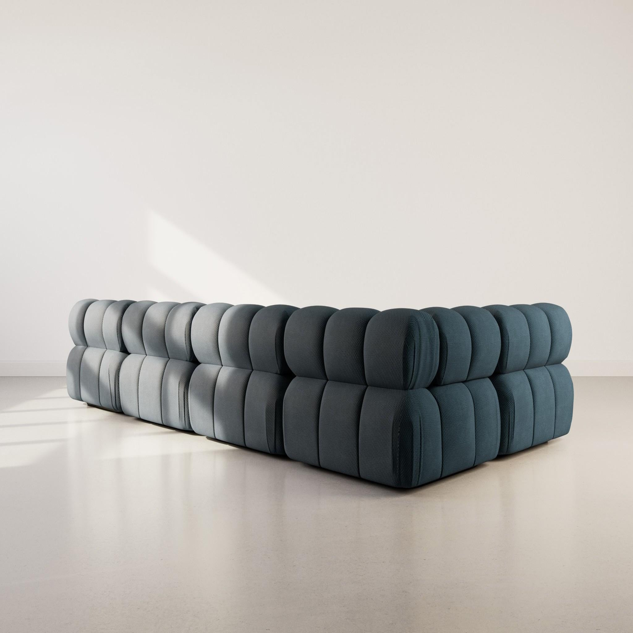 Voir la diapositive 5 : LISA DESIGN Ruby - canapé panoramique modulable d'angle gauche 7 places en velours texturé