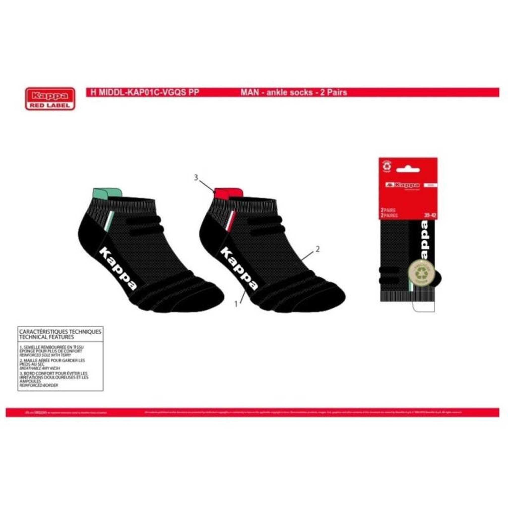 Voir la diapositive 4 : KAPPA Chaussettes Homme KAPPA