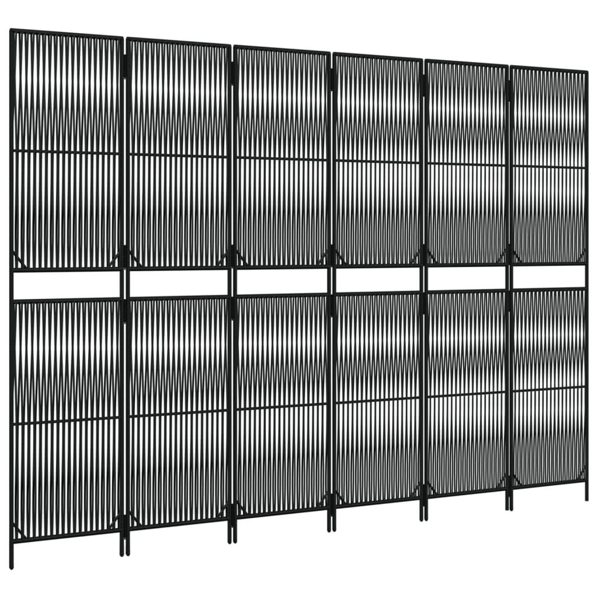 Voir la diapositive 4 : VIDAXL Cloison de separation 6 panneaux noir resine tressee