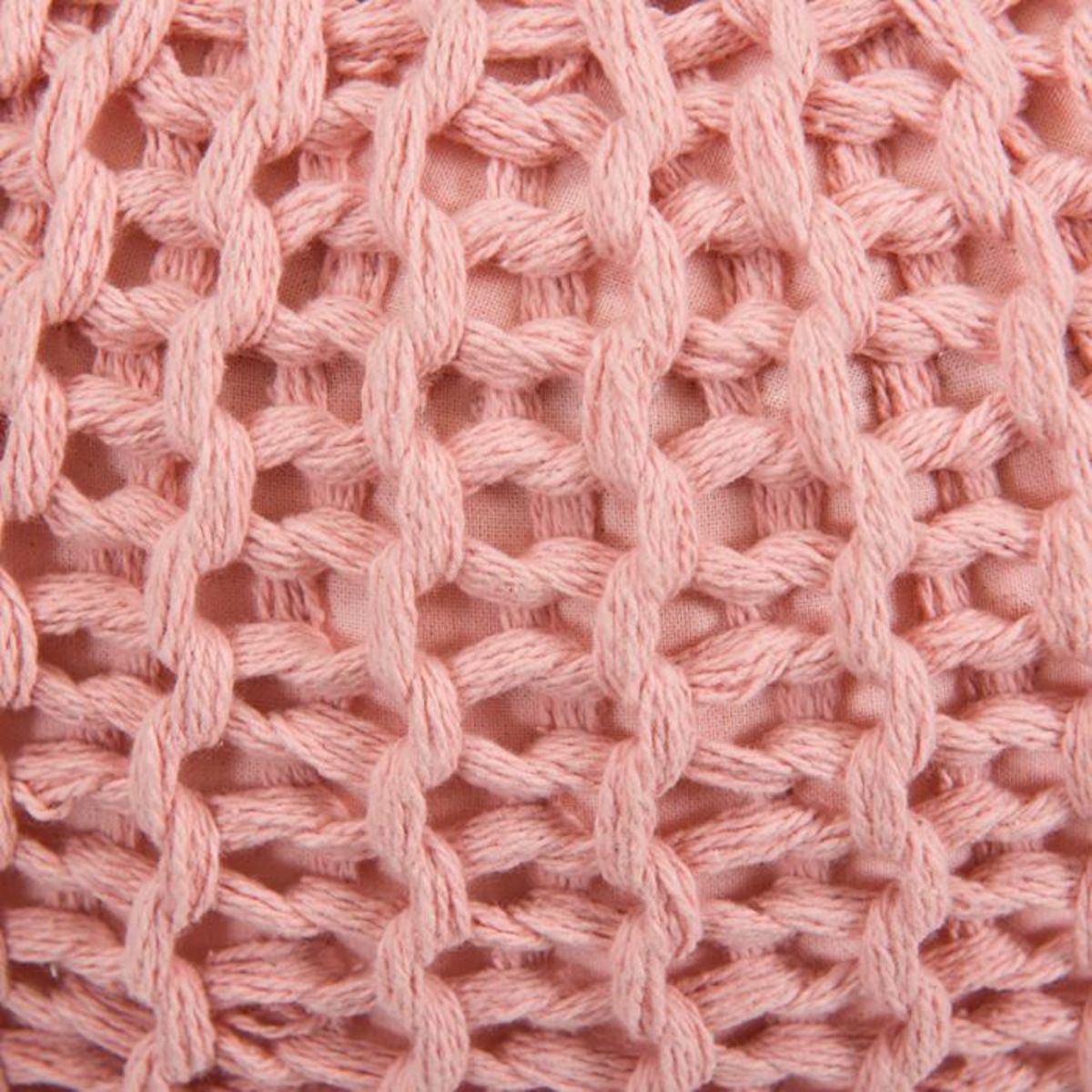 Rendez vous déco Pouf tricot rond en coton jaune moutarde D40 cm - Elisa