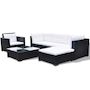 Voir la diapositive 3 : VIDAXL Salon de jardin 6 pcs avec coussins Resine tressee Noir