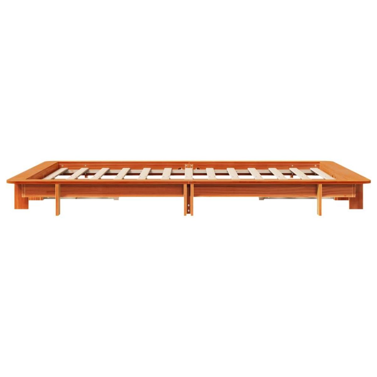 VIDAXL Cadre de lit sans matelas cire marron 150x200cm bois pin massif