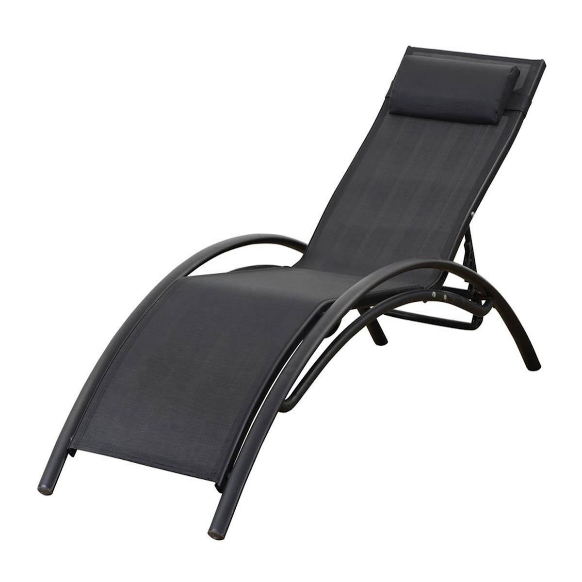 Habitat et Jardin Lot de 2 bains de soleil en aluminium Beauty  Phoenix  Noir