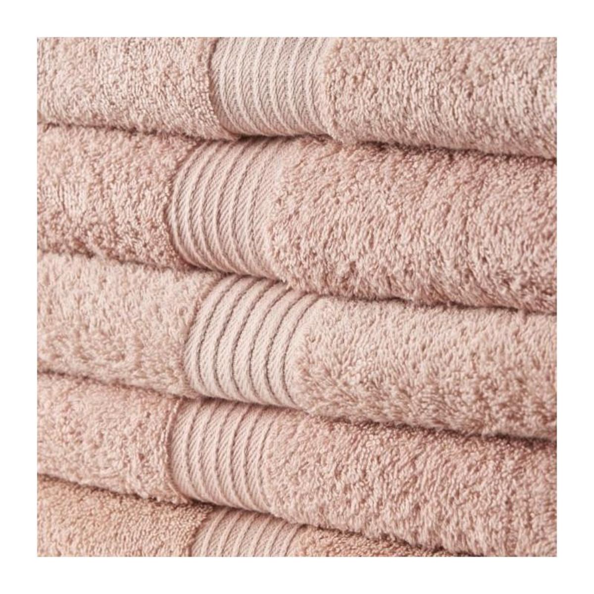 Today TODAY Essential - Lot de 10 serviettes de toilette 50x90 cm 100% Coton coloris rose