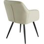 Voir la diapositive 3 : tectake Ensemble de 8 chaises en cuir synthétique en tissu  crème/noir