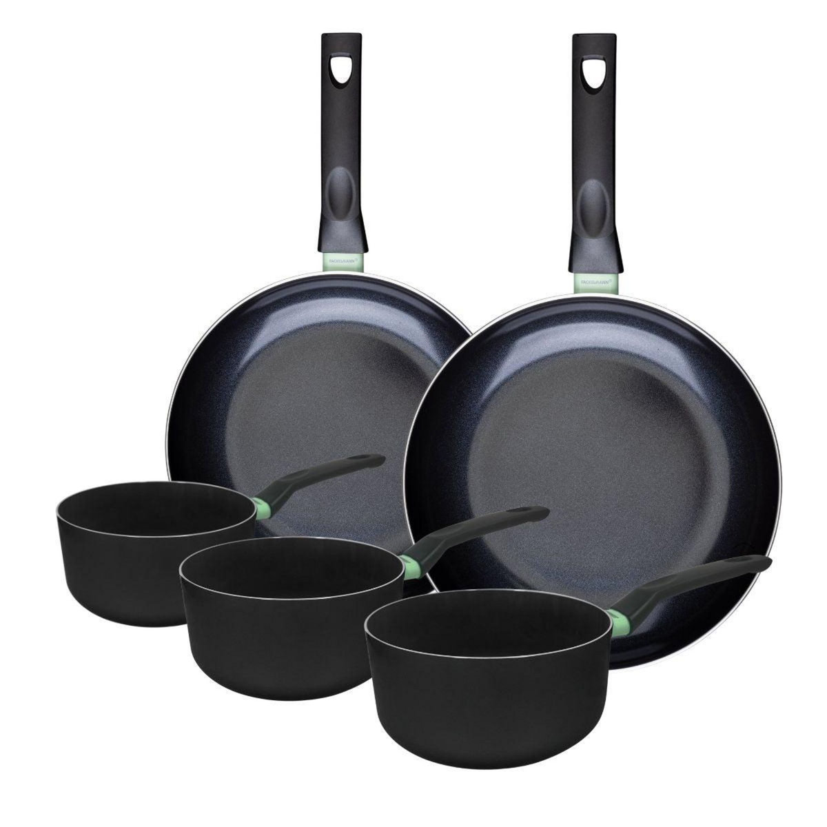 Fackelmann Ensemble de 2 poêles de 28 et 30 cm et 3 casseroles 16, 18 et 20 cm Fackelmann Brandao