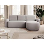 BEST MOBILIER Sam - canapé d'angle droit 4 places convertible avec coffre en tissu. Coloris disponibles : Gris, Vert