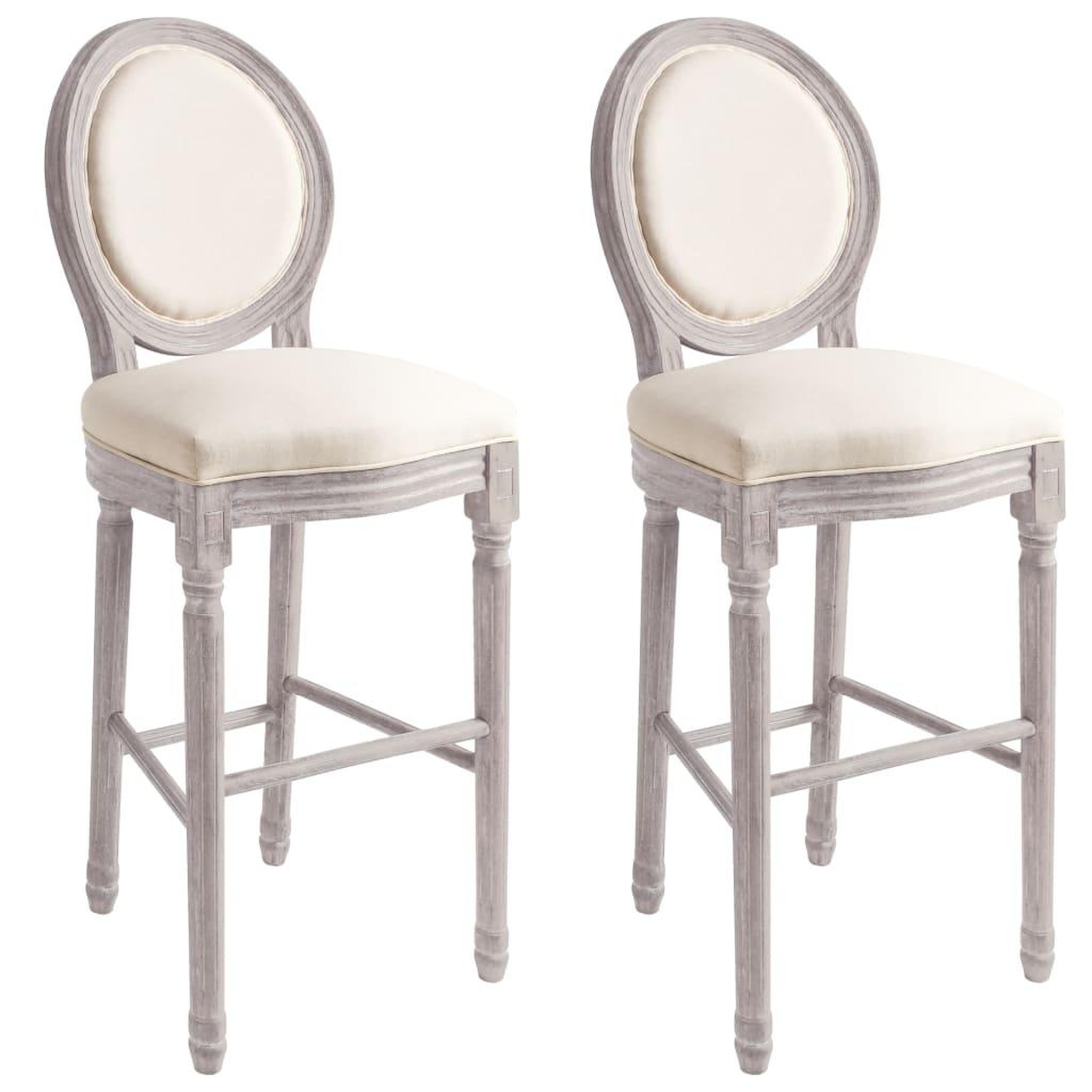Voir la diapositive 1 : VIDAXL Tabourets de bar lot de 2 blanc lin
