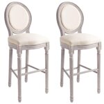 VIDAXL Tabourets de bar lot de 2 blanc lin