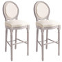 Voir la diapositive 1 : VIDAXL Tabourets de bar lot de 2 blanc lin