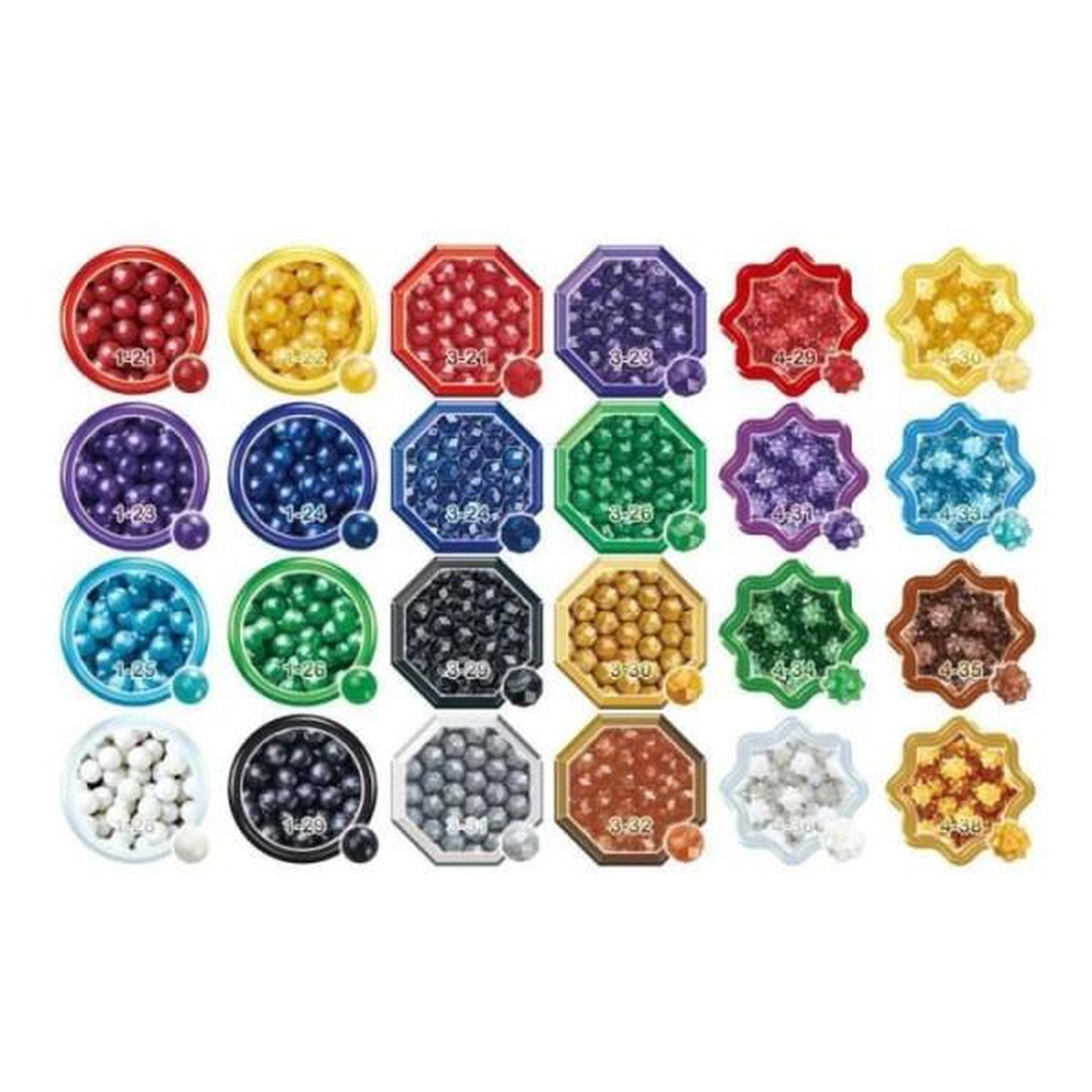 Voir la diapositive 2 : Aquabeads Recharge perles éclats Aquabeads - 2000 perles de 8 couleurs et 3 formes