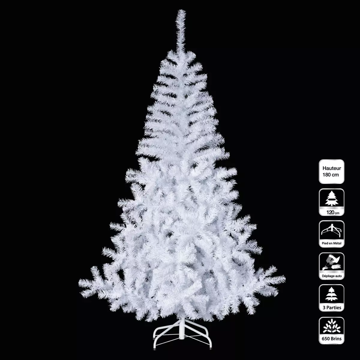 FEERIC LIGHT & CHRISTMAS Sapin de noël Luxe - 1,8 m - Blanc