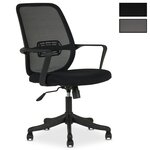 IDIMEX Chaise de bureau ergonomique MOLLIS réglable en tissu mesh. Coloris disponibles : Noir, Gris