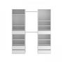 Voir la diapositive 4 : MARKET24 Kit dressing 2 colonnes - Décor blanc - 6 tiroirs - 2 barres de penderie - L 177 x P 48 x H 200,2 cm - COMBI
