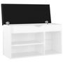 Voir la diapositive 4 : VIDAXL Banc a chaussures coussin Blanc brillant 80x30x47 cm Agglomere