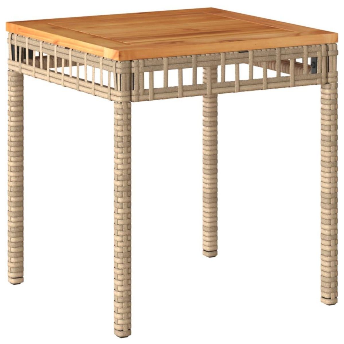VIDAXL Table de jardin melange beige 38x38x42 cm rotin et bois acacia