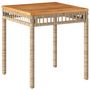 Voir la diapositive 2 : VIDAXL Table de jardin melange beige 38x38x42 cm rotin et bois acacia
