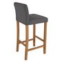 Voir la diapositive 6 : Rendez vous déco Lot de 2 chaises de bar en tissu gris foncé et pieds en bois 75 cm - Havane