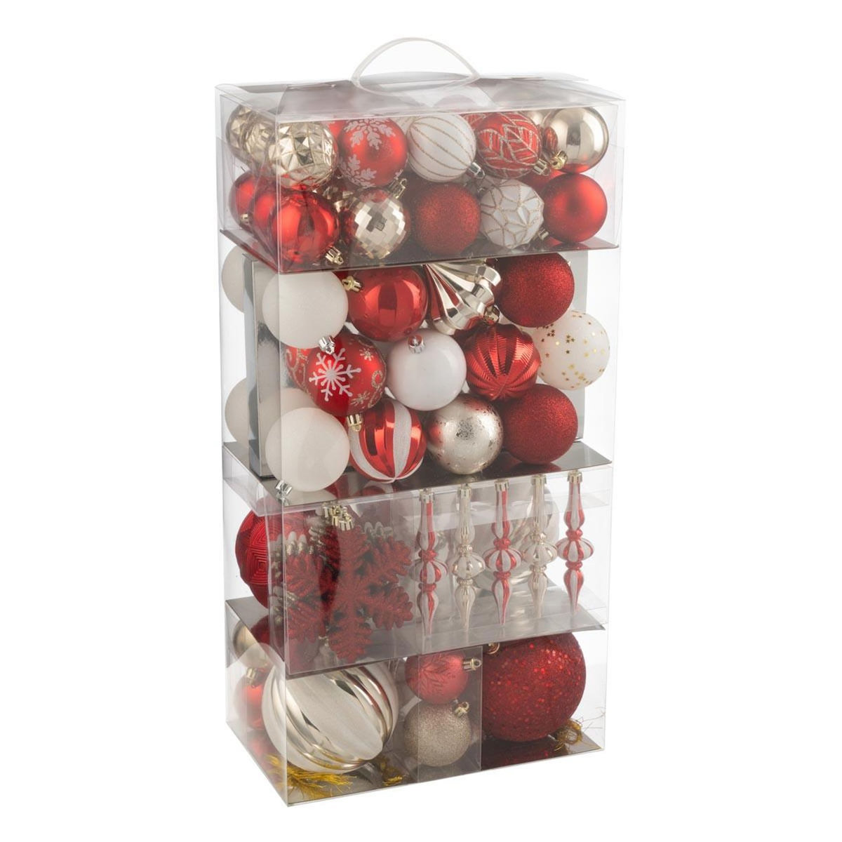 Paris Prix Lot de 80 Boules de Noël  Night  58cm Rouge & Doré