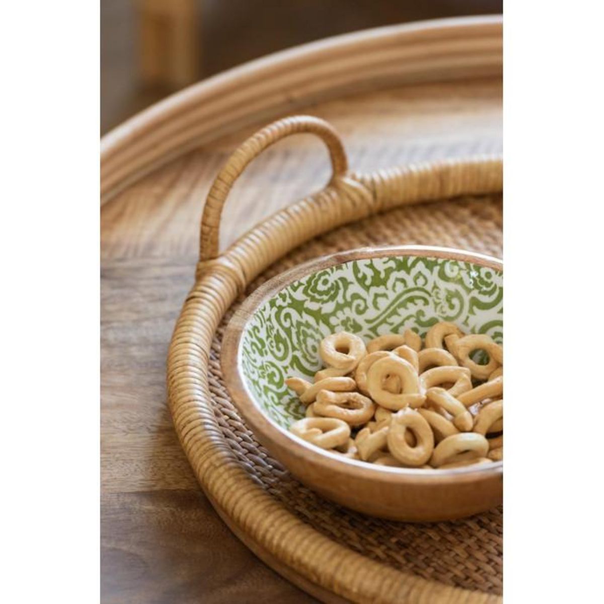 Paris Prix Lot de 3 Plateaux de Service  Rotin  48cm Naturel