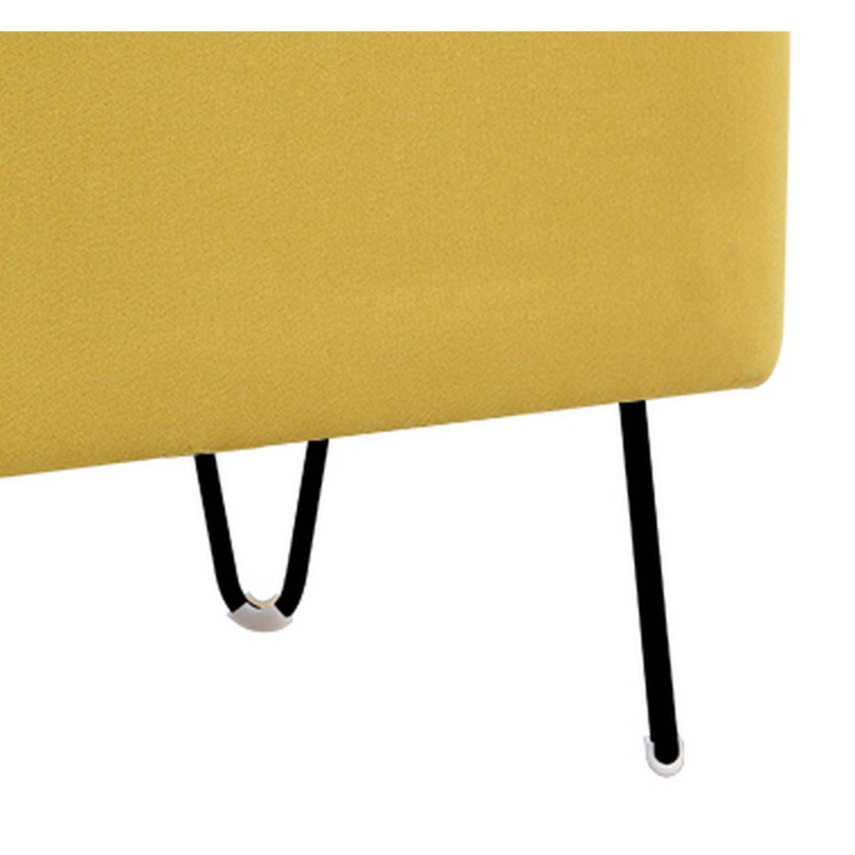 Bout de lit coffre en tissu et pieds épingles noirs SILVES