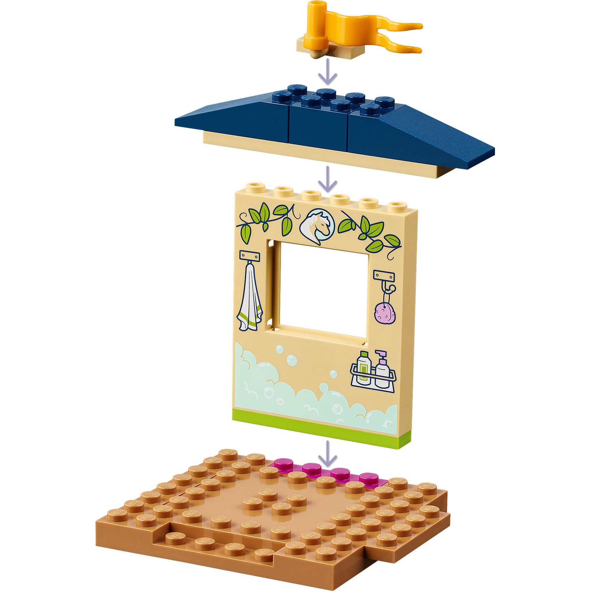 Voir la diapositive 6 : LEGO Friends 41696 Écuries de toilettage du poney,  Jouet avec Cheval pour Enfants de 4 Ans et Plus, Inclut avec Animaux de la Ferme