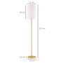 Voir la diapositive 3 : HOMCOM Lampadaire design néo-rétro 40 W max. piètement mât acier doré abat-jour lin crème