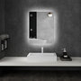 Voir la diapositive 2 : KLEANKIN Miroir rectangulaire mural lumineux LED de salle de bain - 80 x 60 cm - 3 couleurs, luminosité réglable interrupteur tactile système antibuée blanc transparent