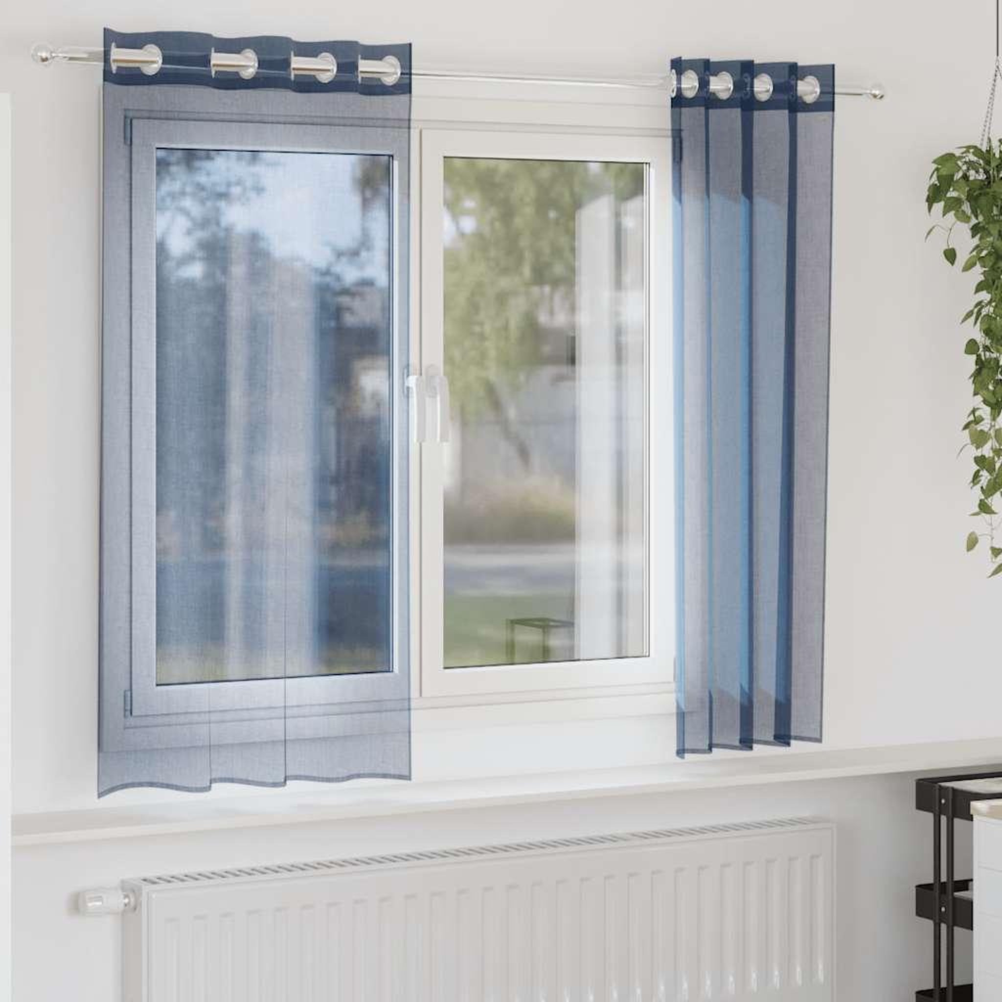 VIDAXL Rideaux en voile avec œillets 2 pcs bleu royal