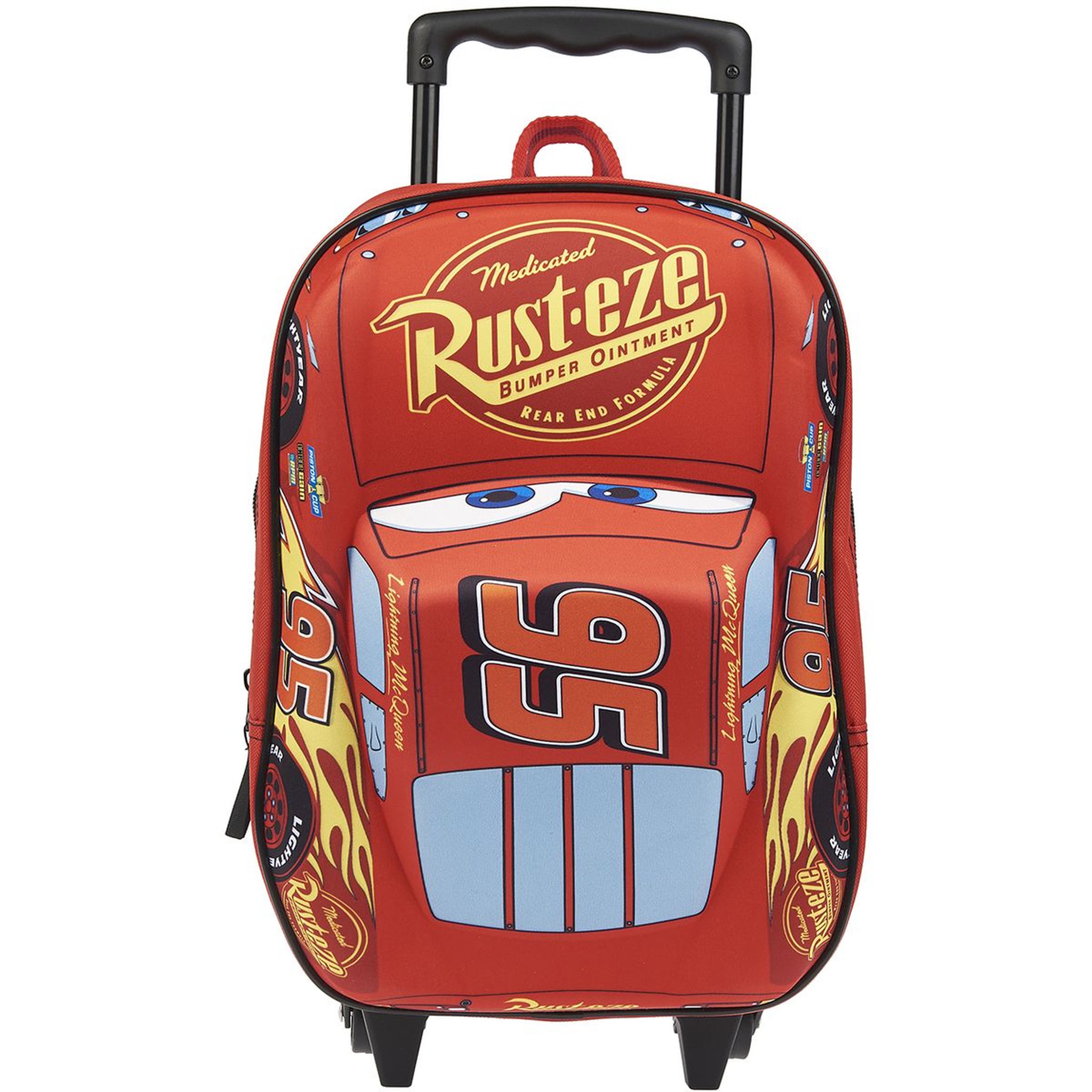 Voir la diapositive 1 : DISNEY Sac maternelle 3D à roulettes rouge Cars