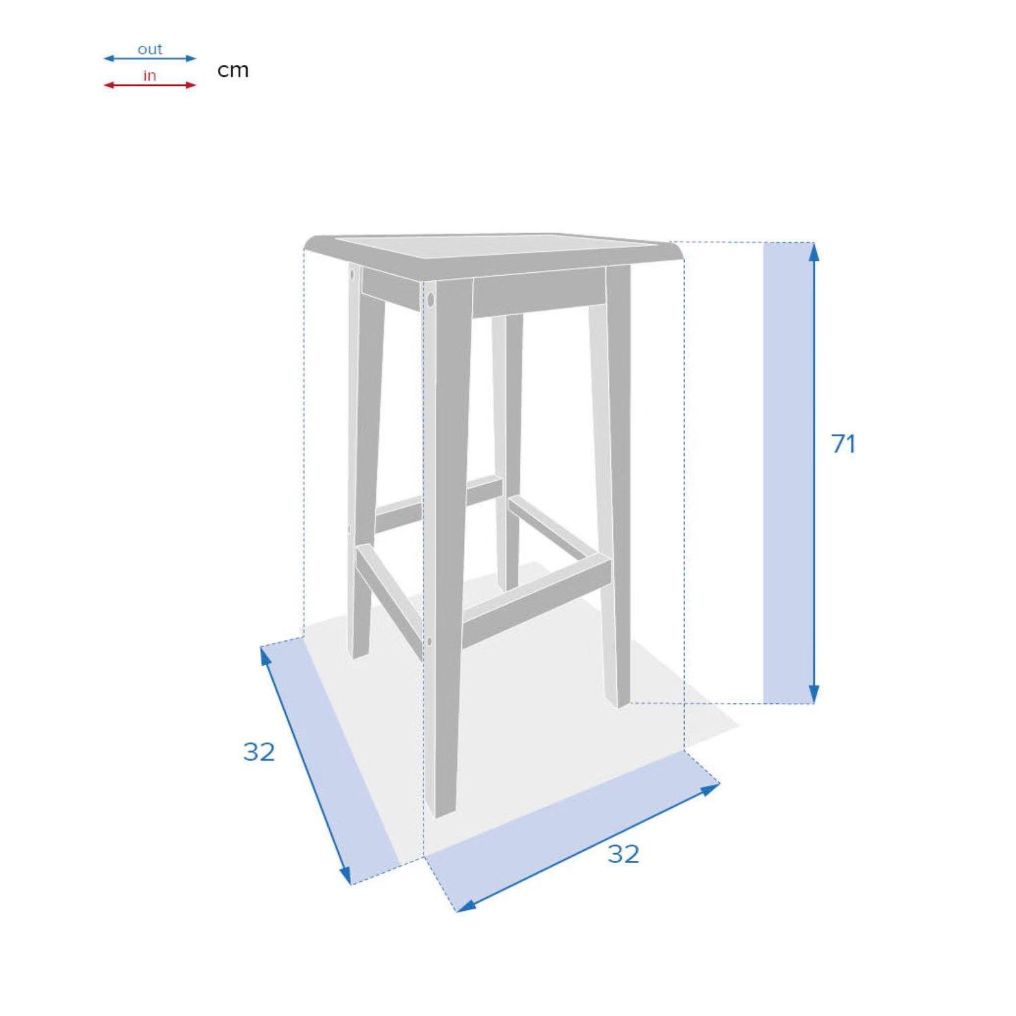 Voir la diapositive 3 : TOILINUX Lot de 2 tabourets haut de jardin tiwi en acacia - beige