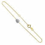 L'ATELIER D'AZUR Bracelet Or Jaune - Motif Goutte Pavée de Zirconiums - Femme