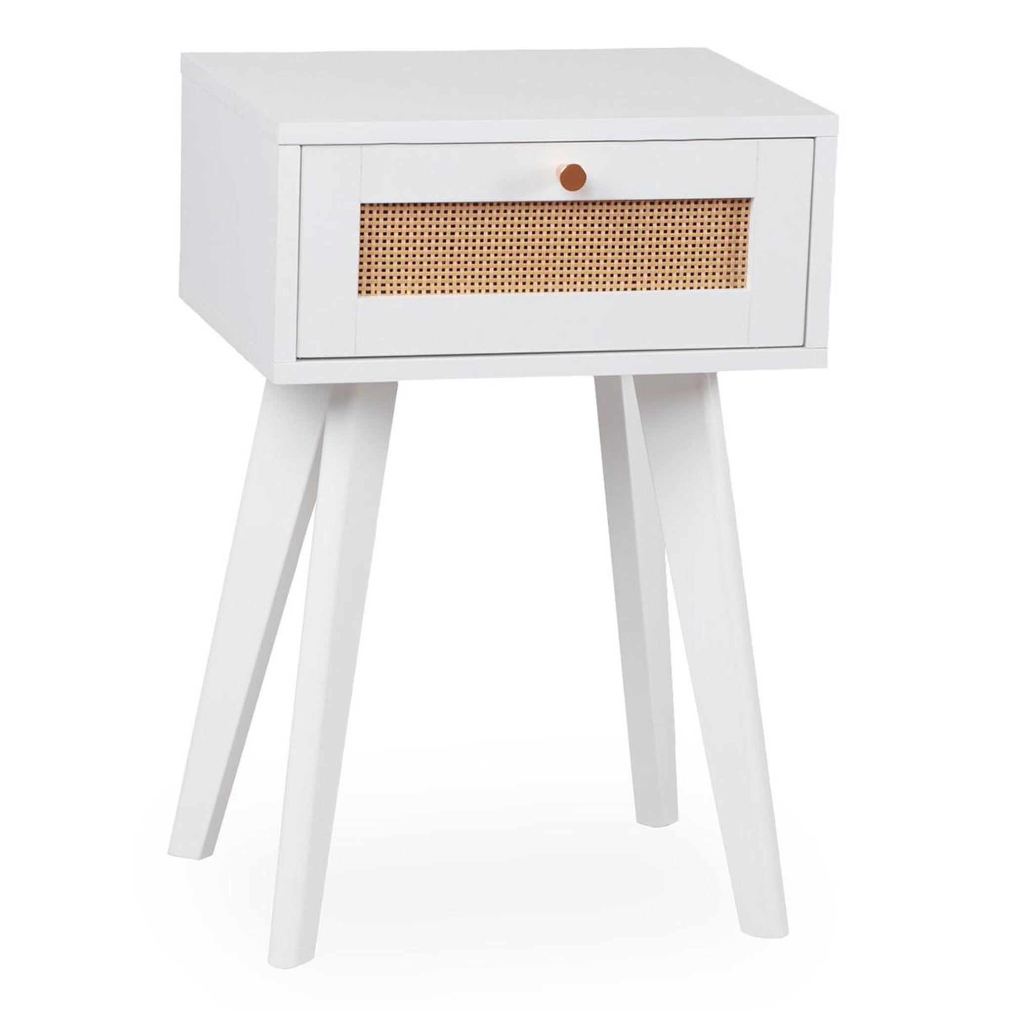 Paris Prix Table de chevet cannage en rotin  lesa  60cm blanc
