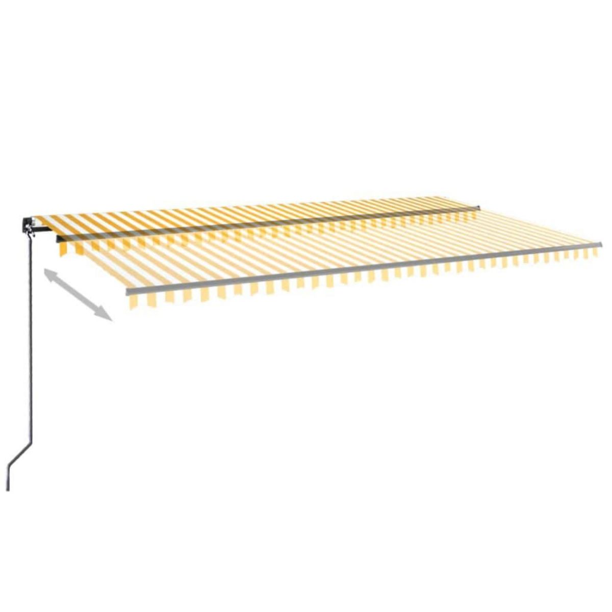 VIDAXL Auvent manuel retractable 600x350 cm Jaune et blanc