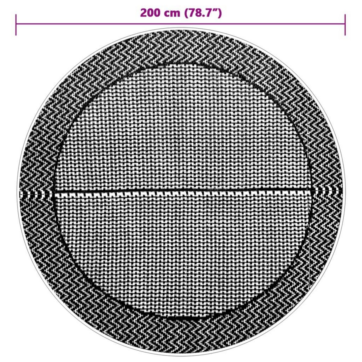 VIDAXL Tapis d'exterieur ARAKIL gris Ø200 cm PP