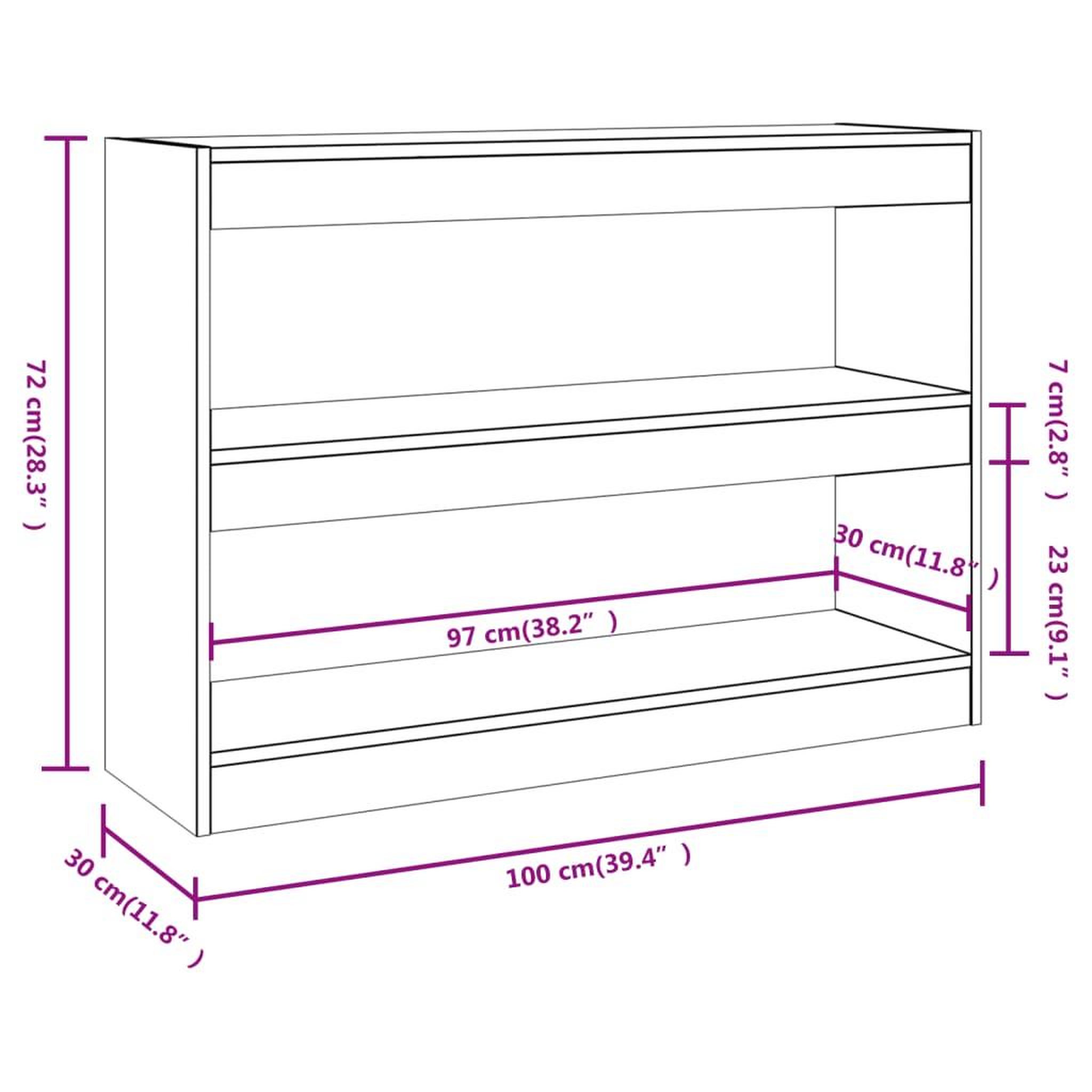 Voir la diapositive 6 : VIDAXL Bibliotheque/Separateur de piece Blanc brillant 100x30x72 cm