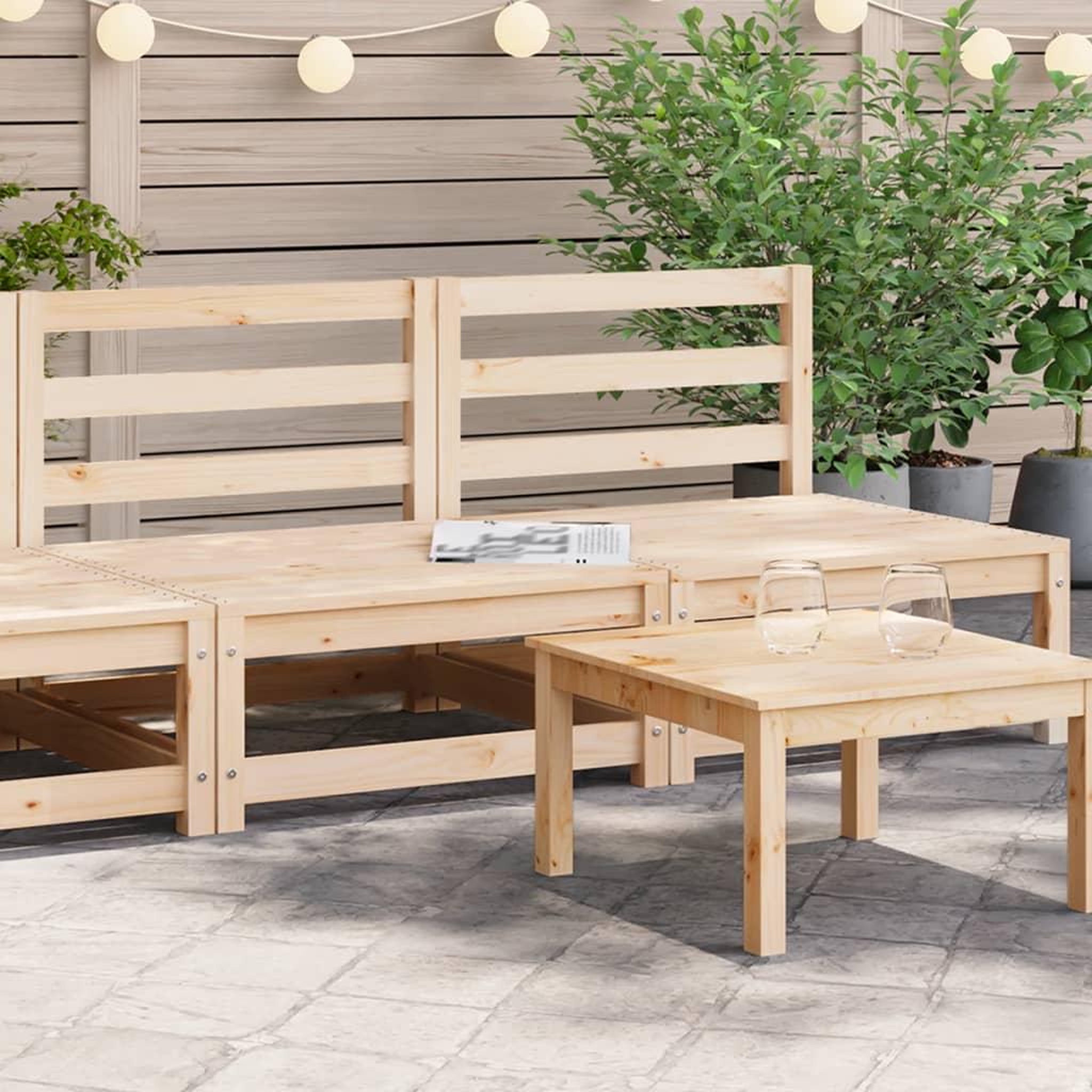 VIDAXL Canapes de jardin sans accoudoirs 2 pcs blanc bois pin massif