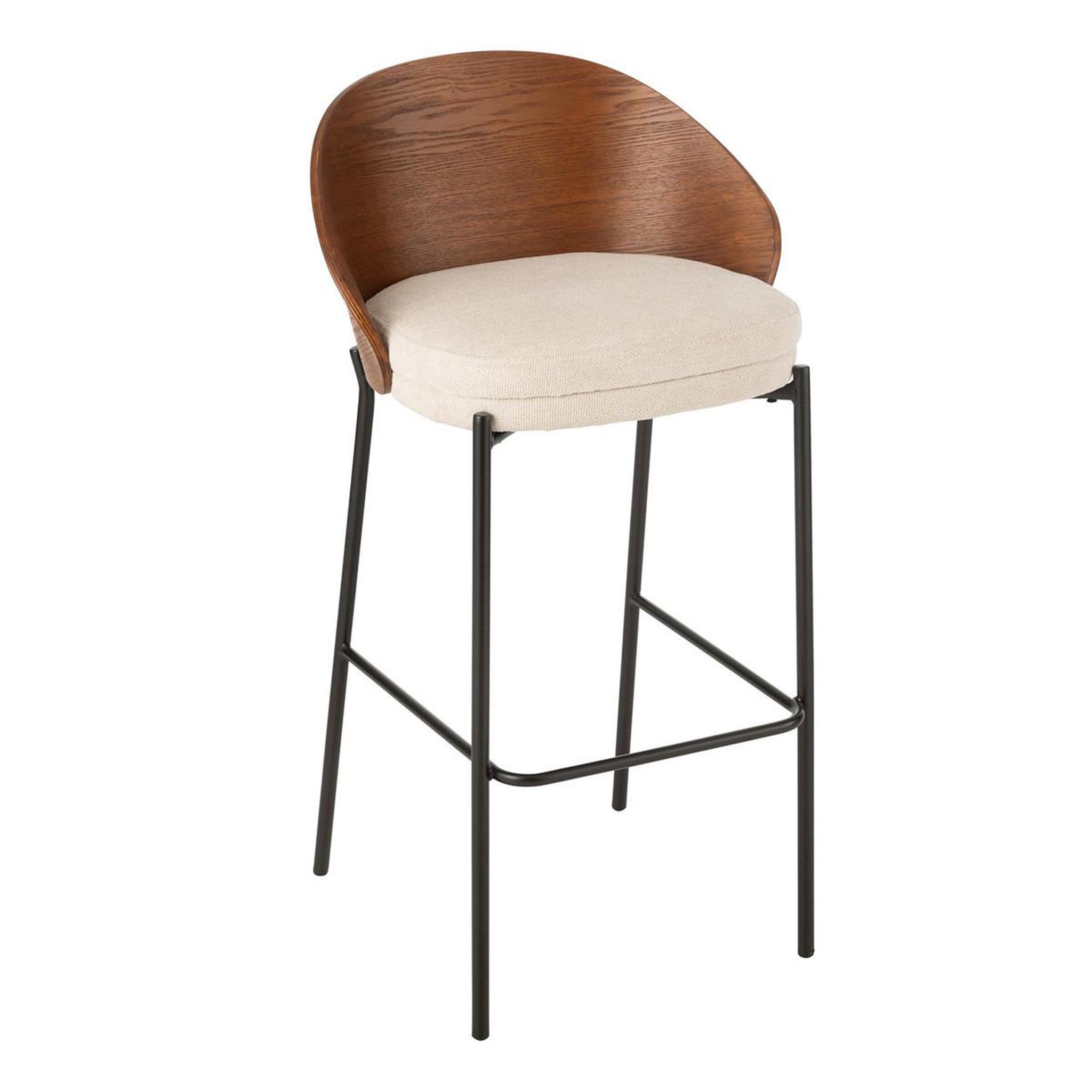 J-LINE Chaise de bar design  lone  97cm marron & beige