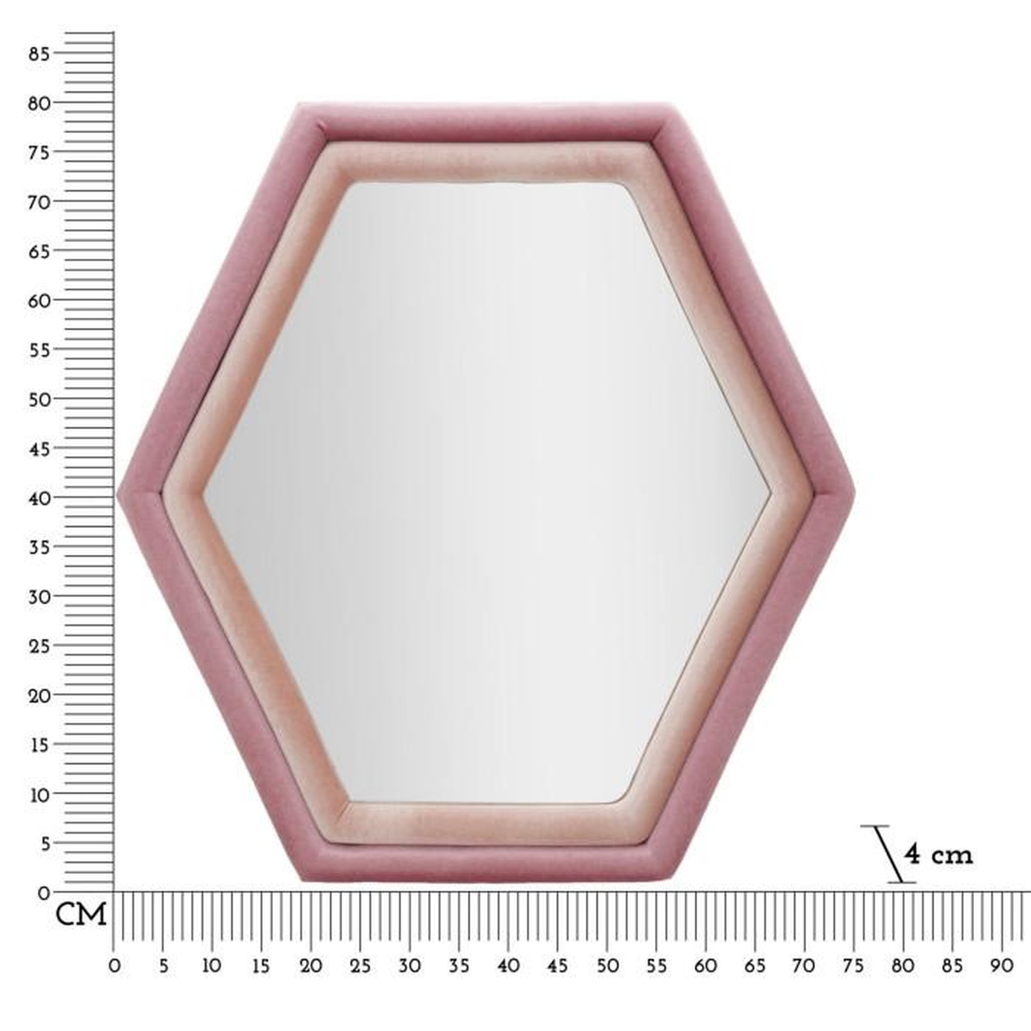 Voir la diapositive 6 : Paris Prix Miroir Mural en Velours  Tony  80cm Rose