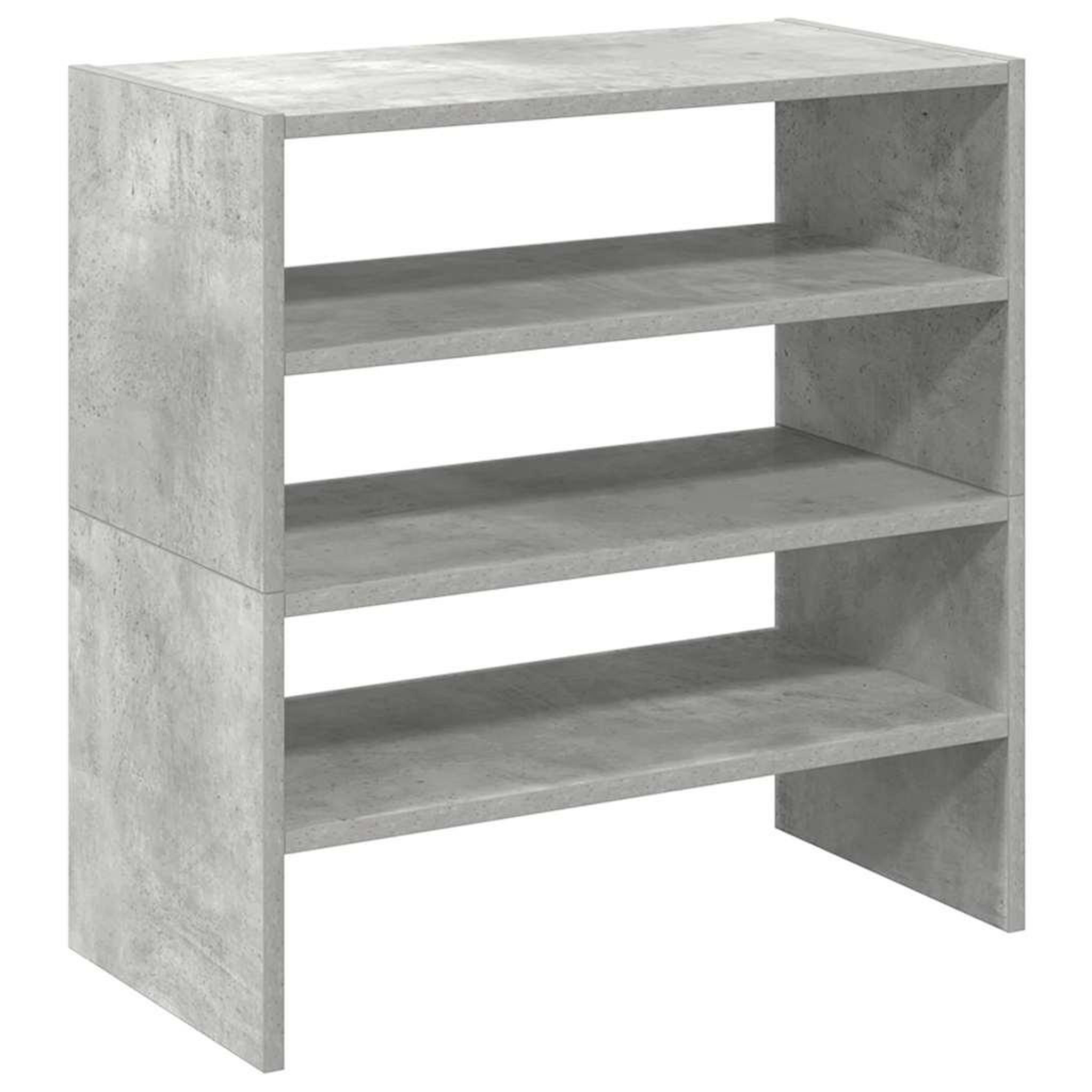 Voir la diapositive 2 : VIDAXL Etageres a chaussures 2 pcs empilable gris beton 60x30x30,5 cm