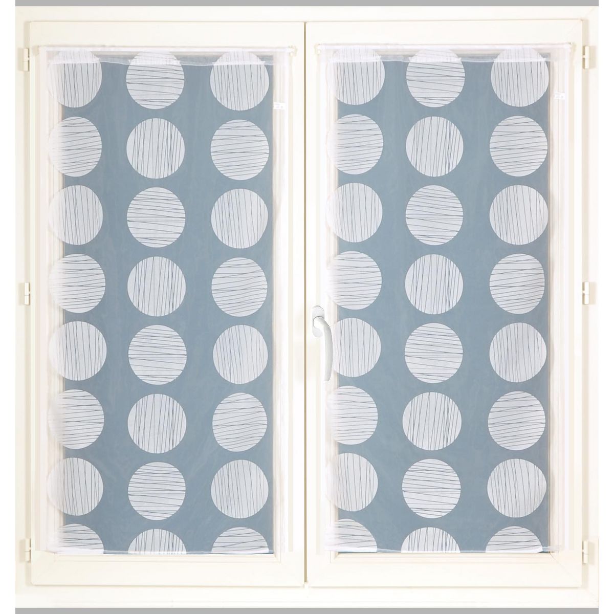 Paire de vitrages en organza flocké BULLE